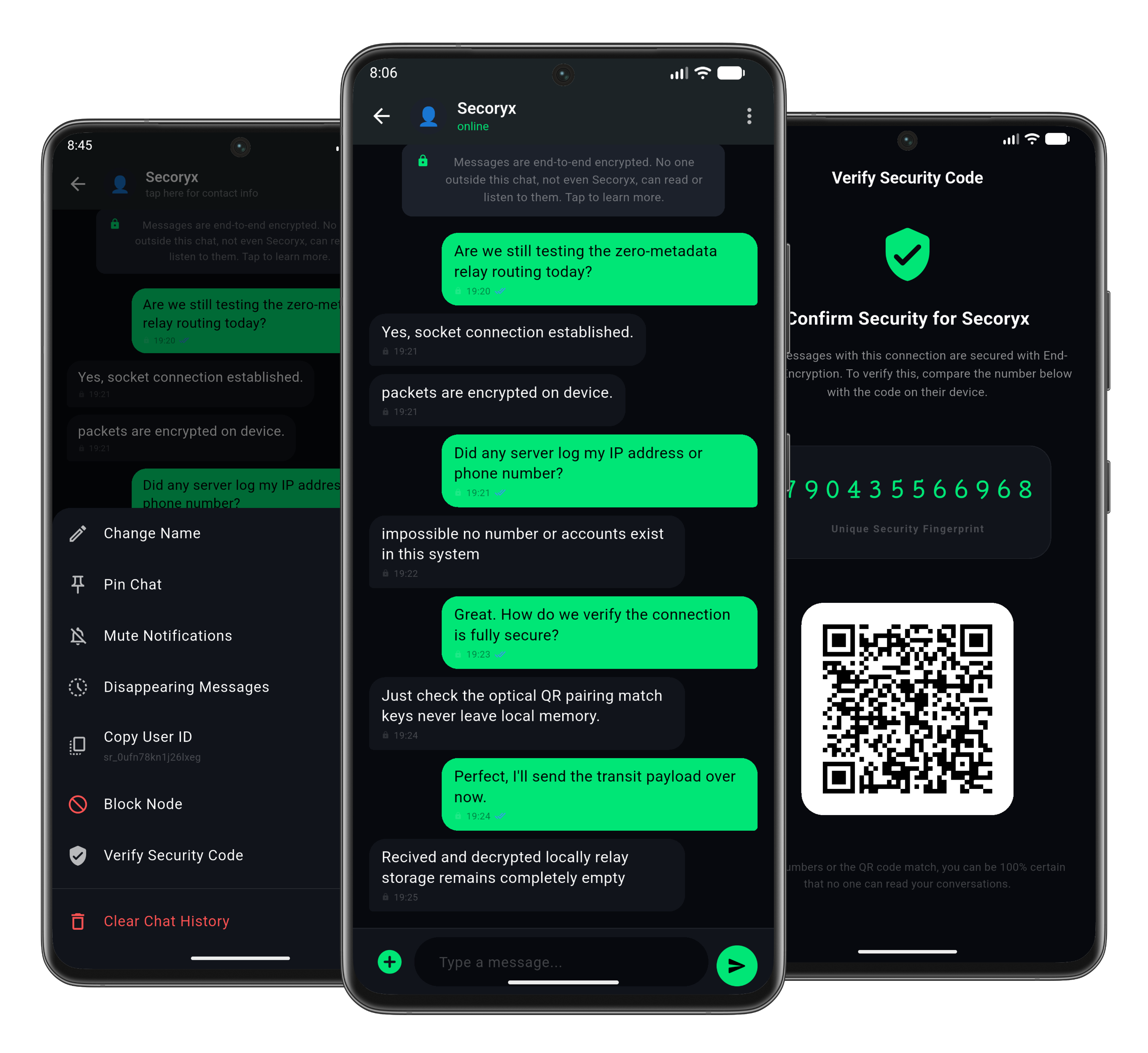 Secoryx App Interfaces